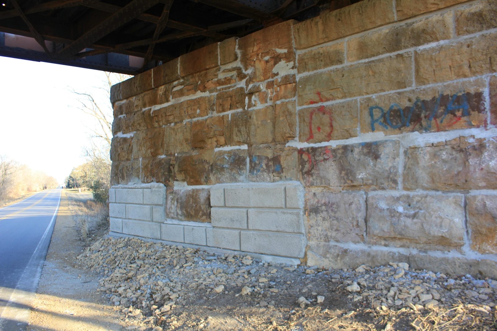 Repairs to east abutment